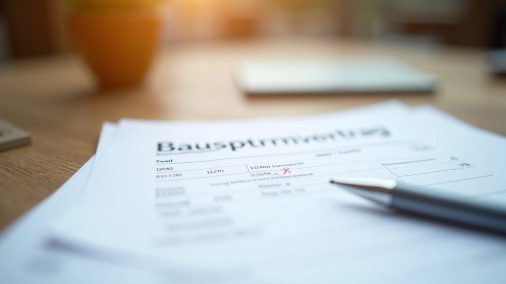 Bausparvertrag Dokument mit Zinsinformationen und Bausparplänen